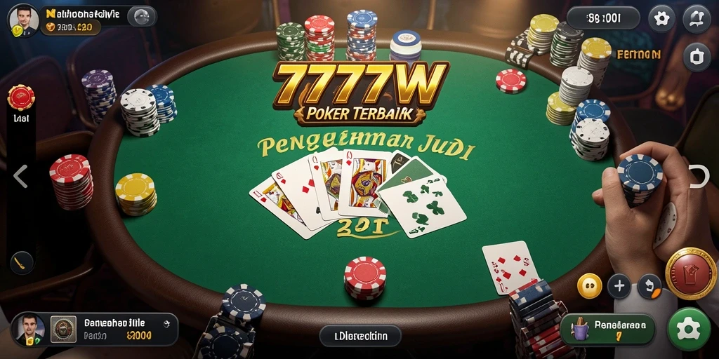 Tampilan gameplay poker yang seru di 7777W.