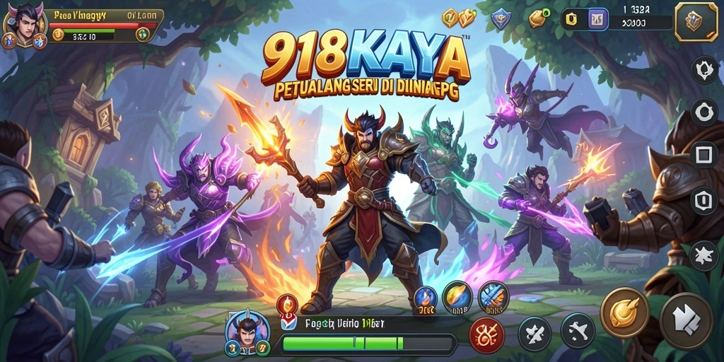 Tampilan aksi seru dalam permainan RPG 918KAYA.