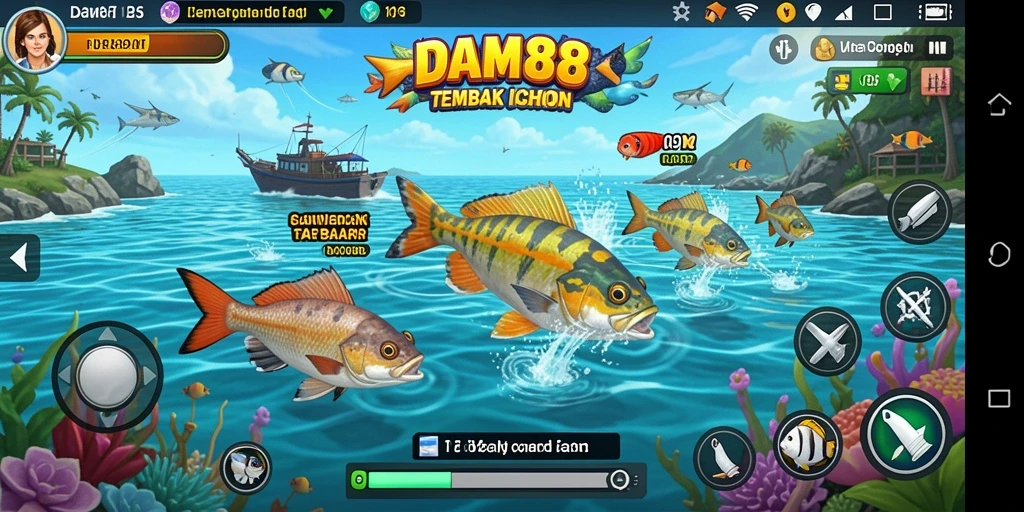 Tampilan gameplay seru dari game Tembak Ikan DAM88.