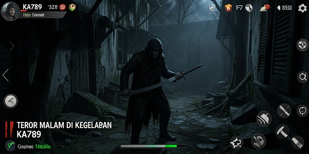 Screenshot utama KA789 menampilkan gameplay penuh ketegangan dan misteri horor.