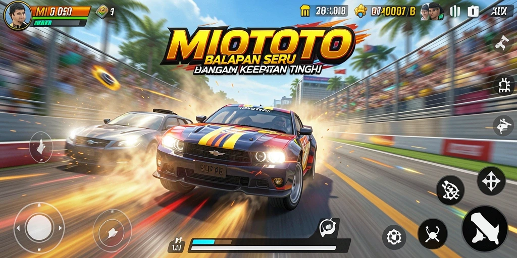 Tampilan gameplay seru MIOTOTO saat balapan.