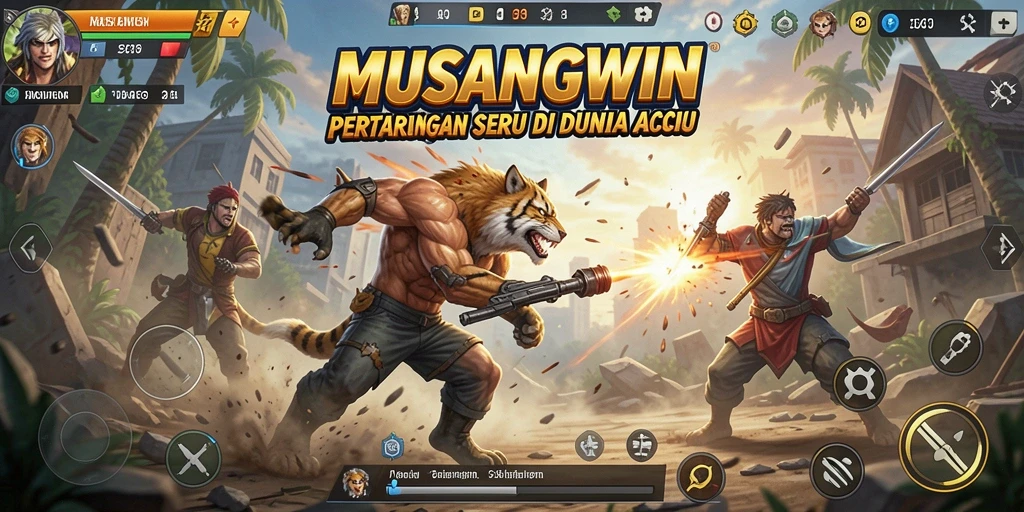 Tampilan gameplay seru dan dinamis dalam MUSANGWIN.