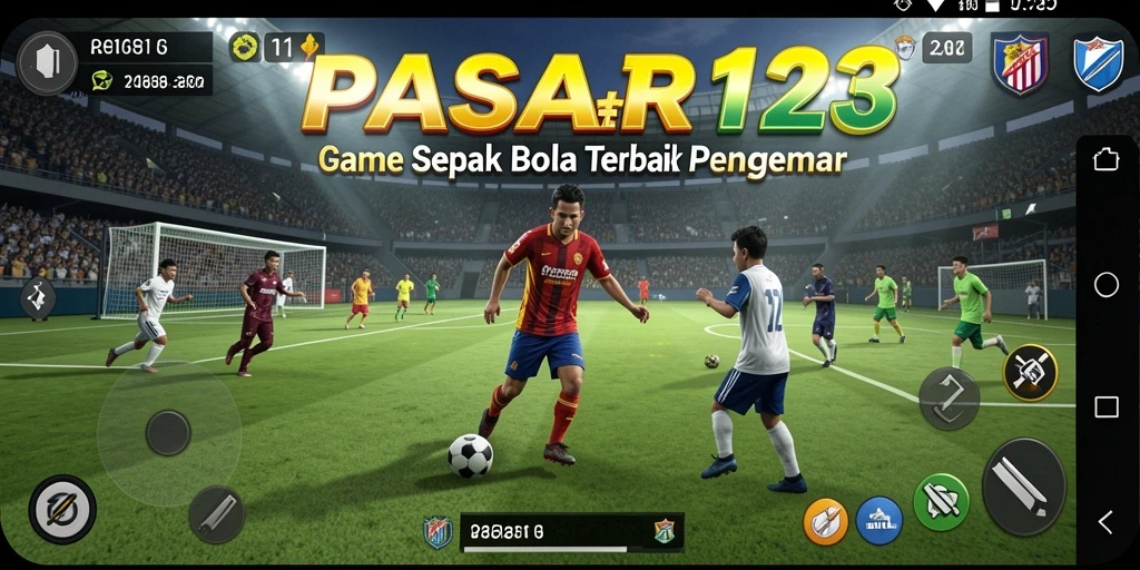 Tampilan gameplay PASAR123 dengan aksi sepak bola yang mendebarkan.