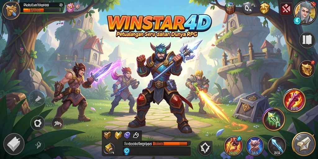 Tampilan gameplay WINSTAR4D yang menampilkan pertarungan epik dan strategi menarik.